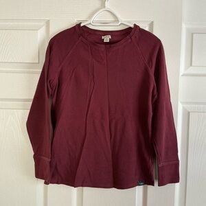 L.L. Bean Women’s Maroon Long Sleeve Waffle Knit Longsleeve